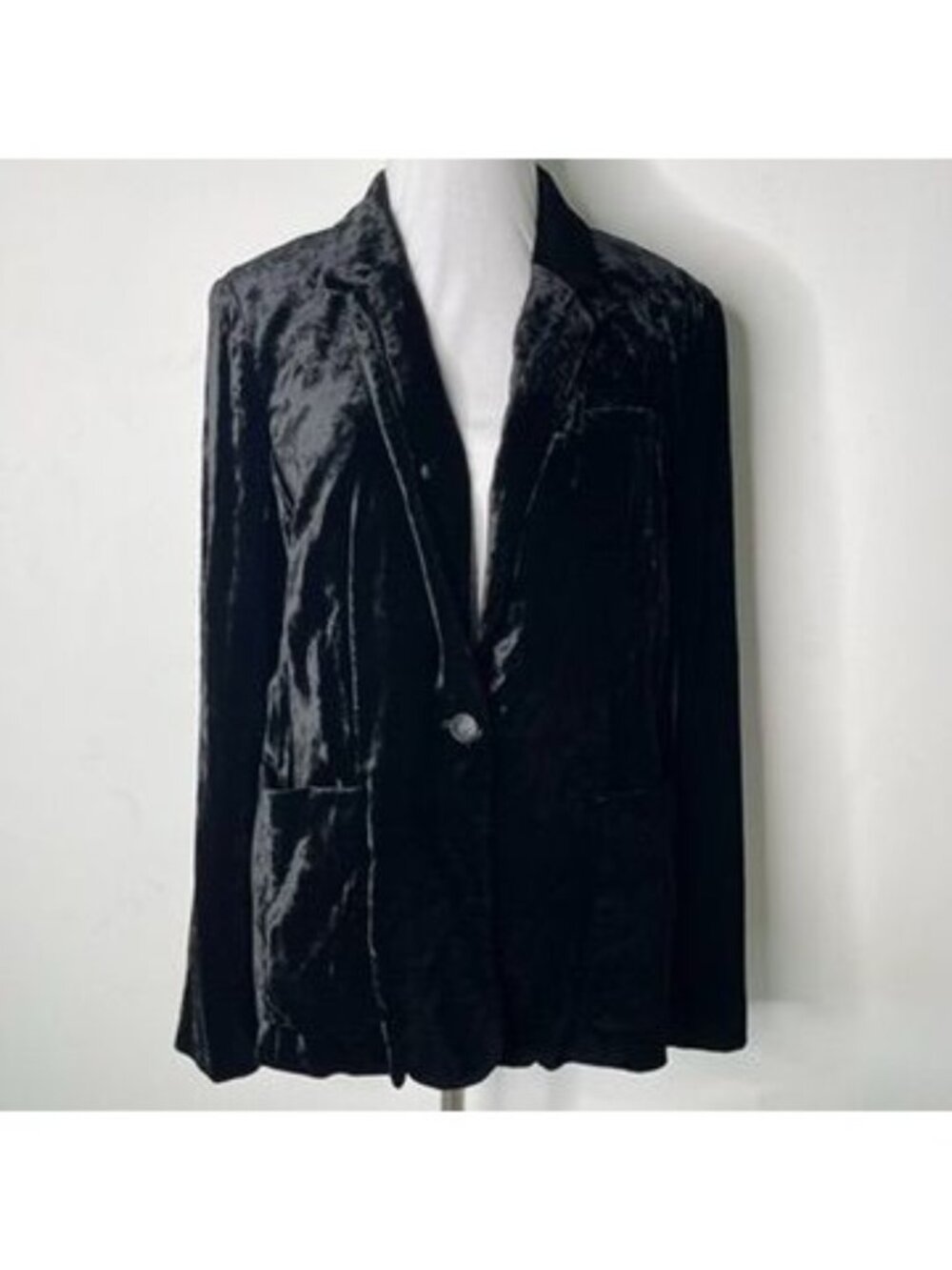 Rag & Bone Black Velvet Blazer Jacket Womens Size 10 Single Button Pocketed